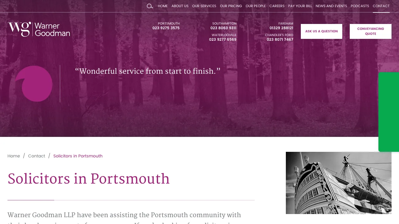 Warner Goodman LLP website preview