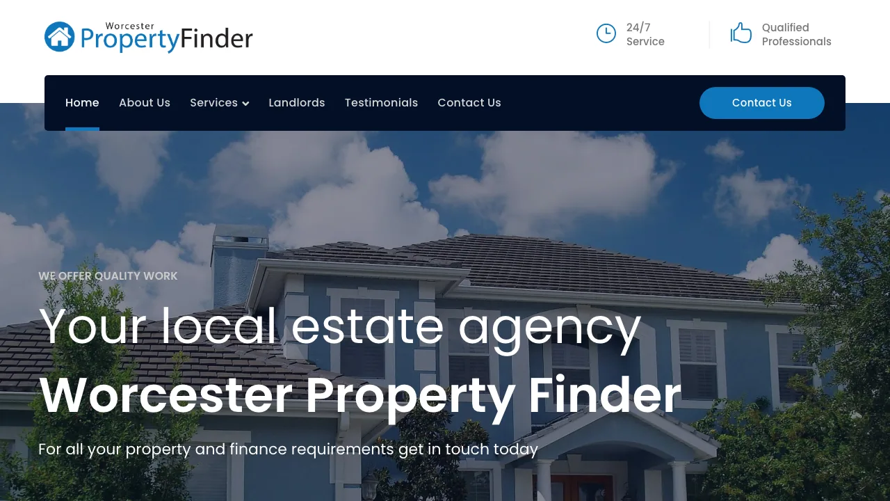 Worcester Propertyfinder website preview