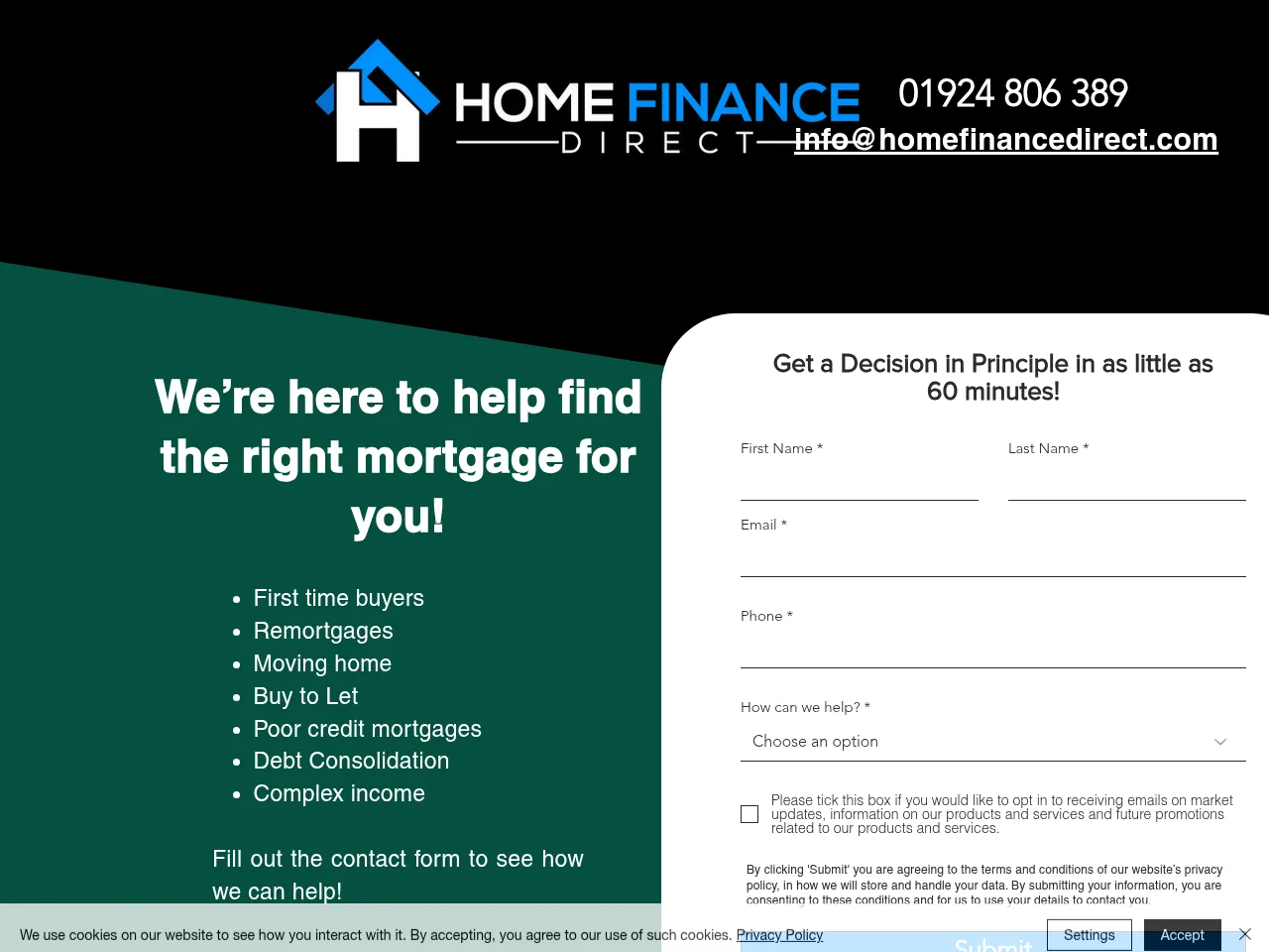 Home Finance Direct website preview