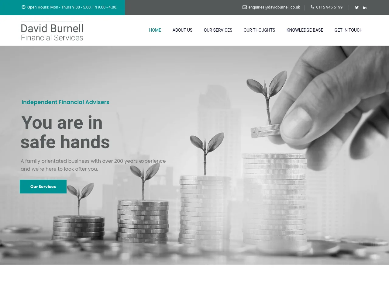 David Burnell Financial Services website preview