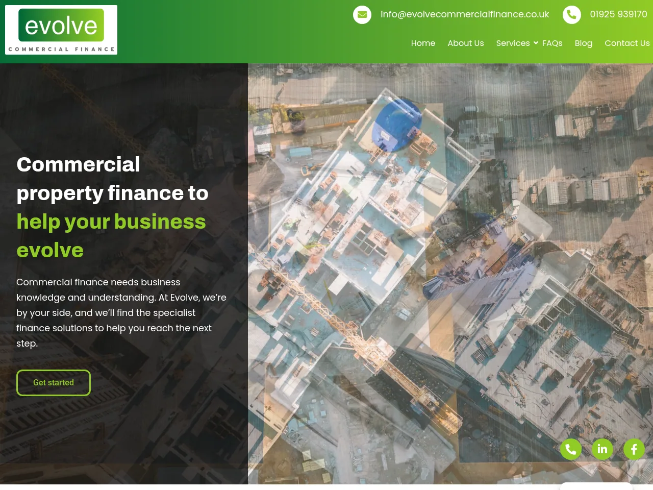 Evolve Commercial Finance website preview