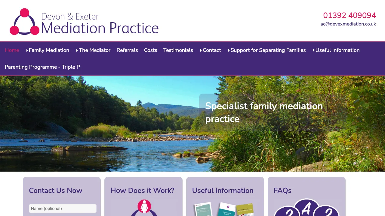 Devon & Exeter Mediation Practice website preview