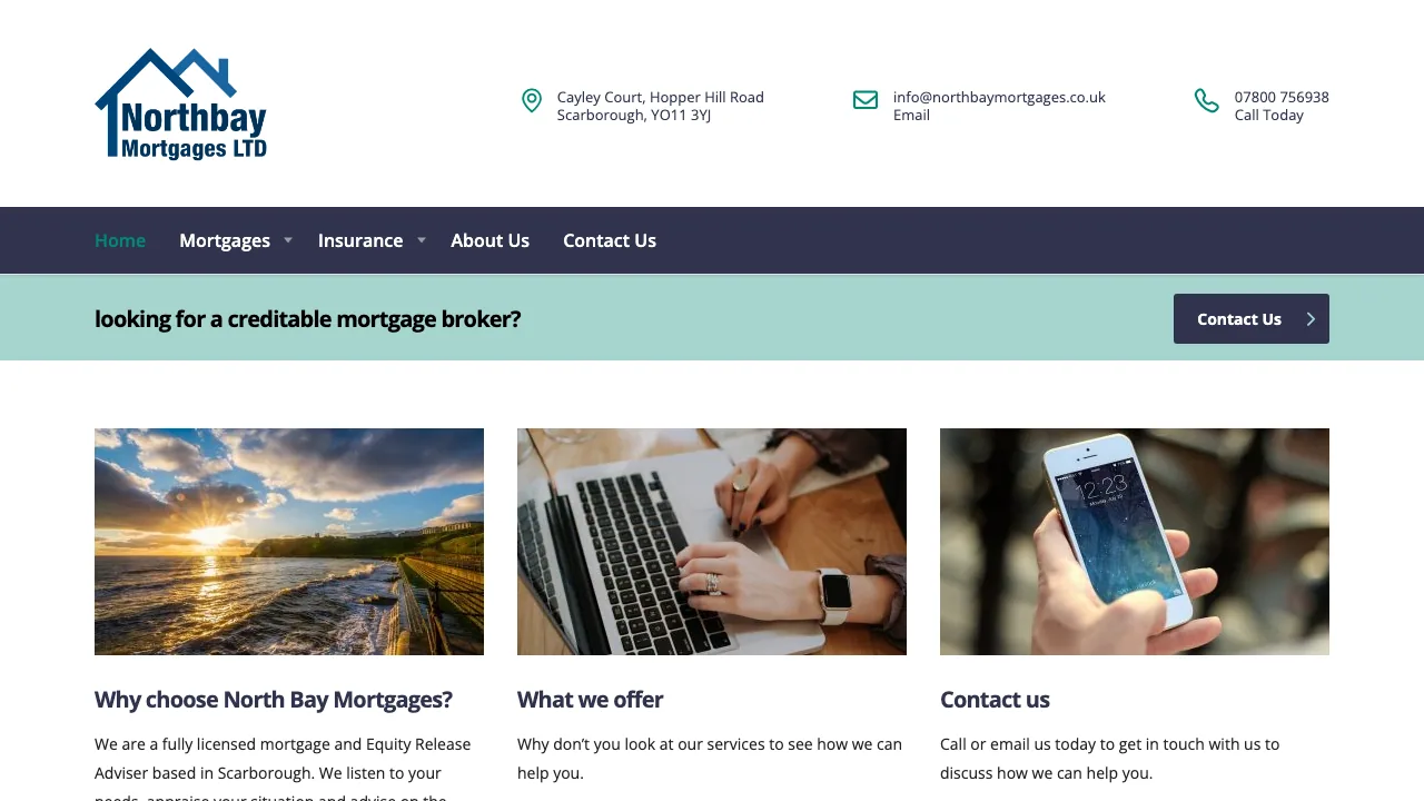 North Bay Mortgages website preview