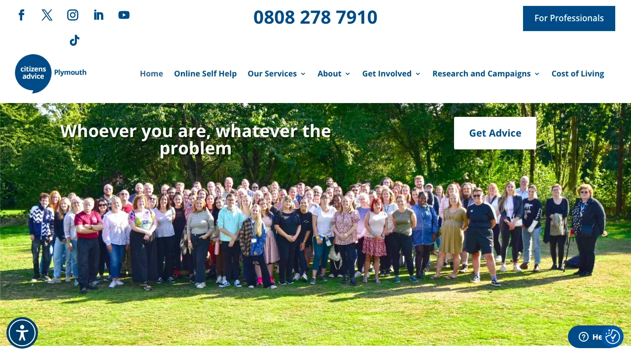Citizens Advice Plymouth website preview