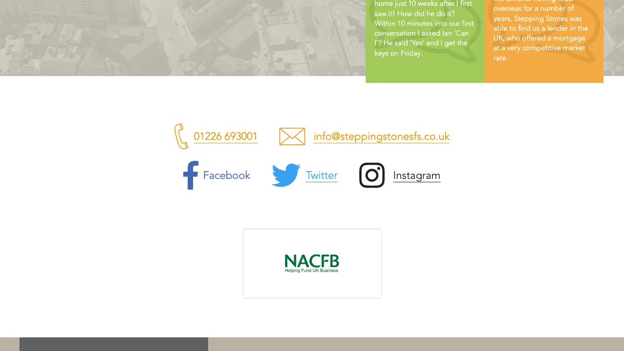 Stepping Stones Financial Services website preview