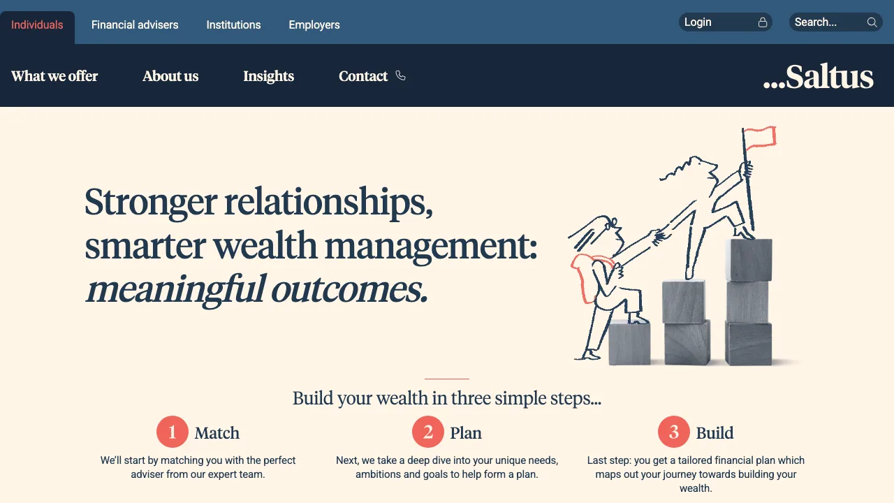 Saltus website preview