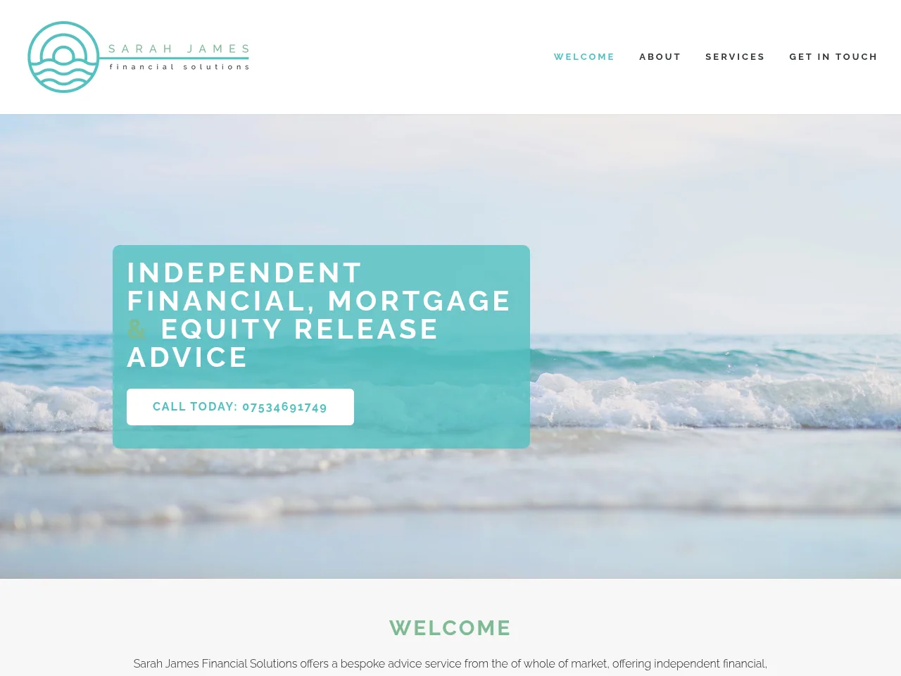 Sarah James Financial Solutions website preview