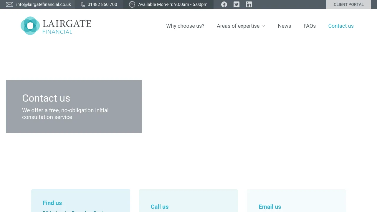 Lairgate Financial website preview