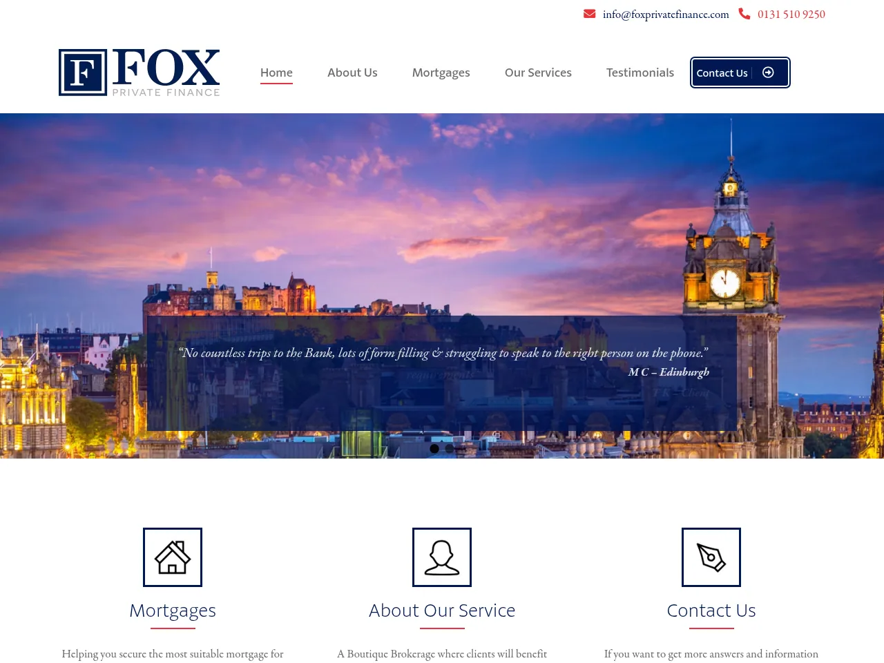 Fox Private Finance website preview