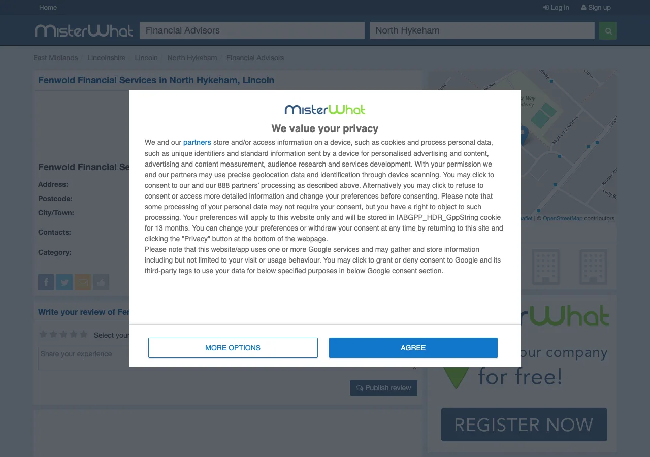 Fenwold Financial Services website preview