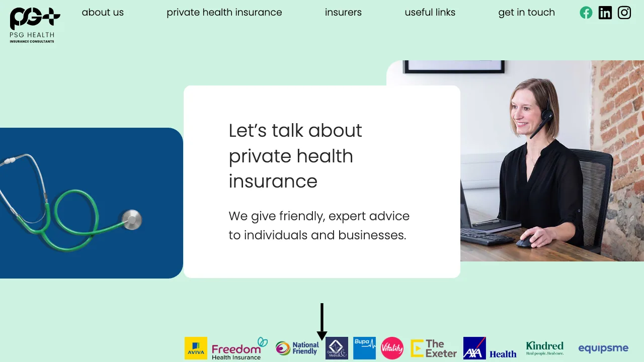 PSG Health website preview