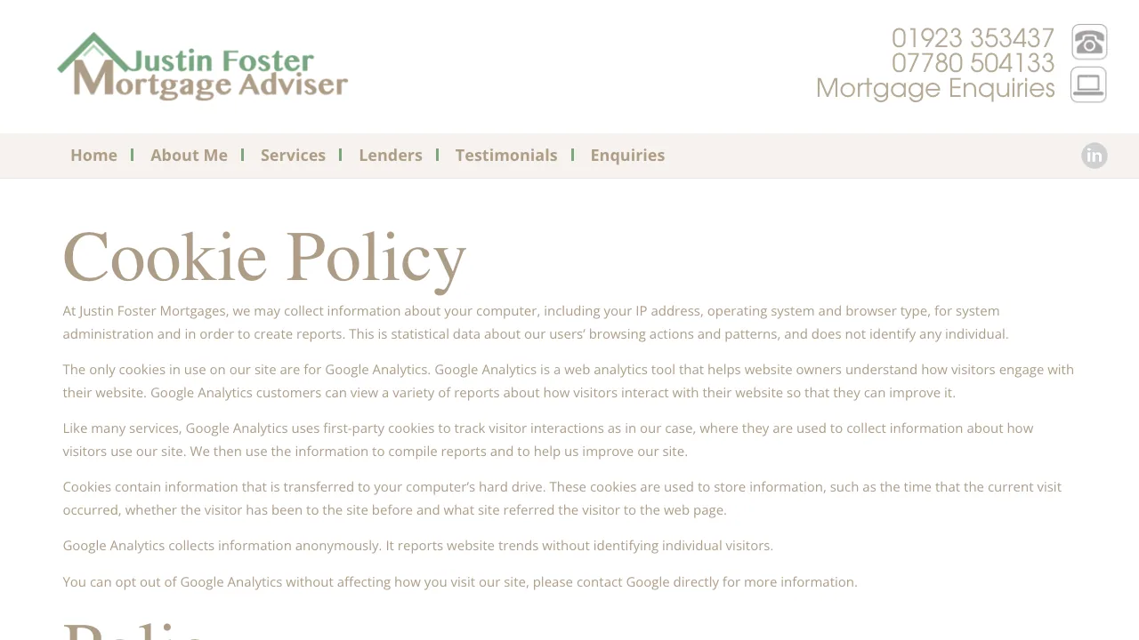 Justin Foster Mortgages website preview
