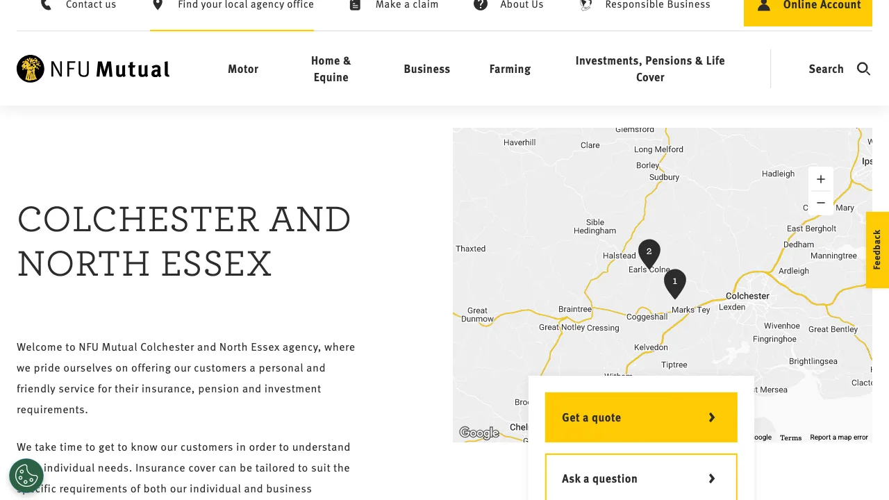 NFU Mutual Colchester and North Essex website preview