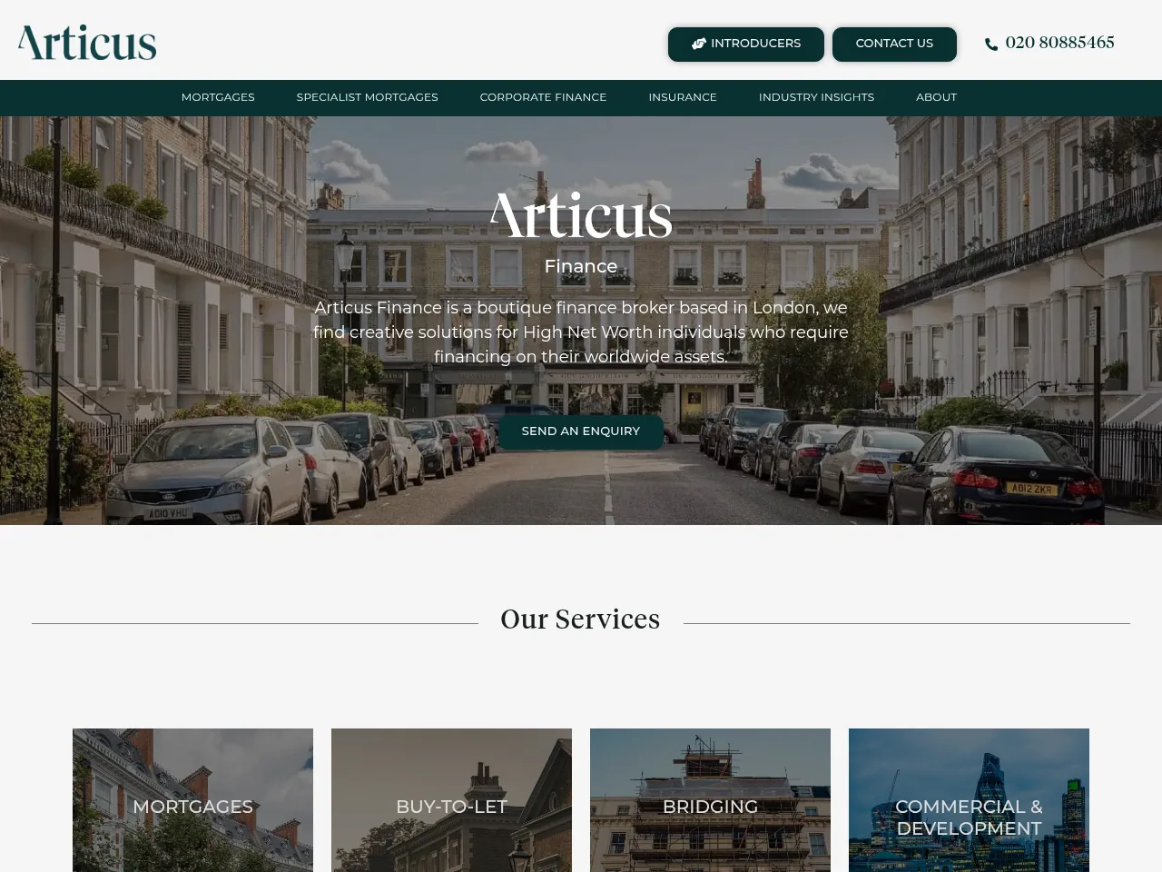 Articus Finance website preview