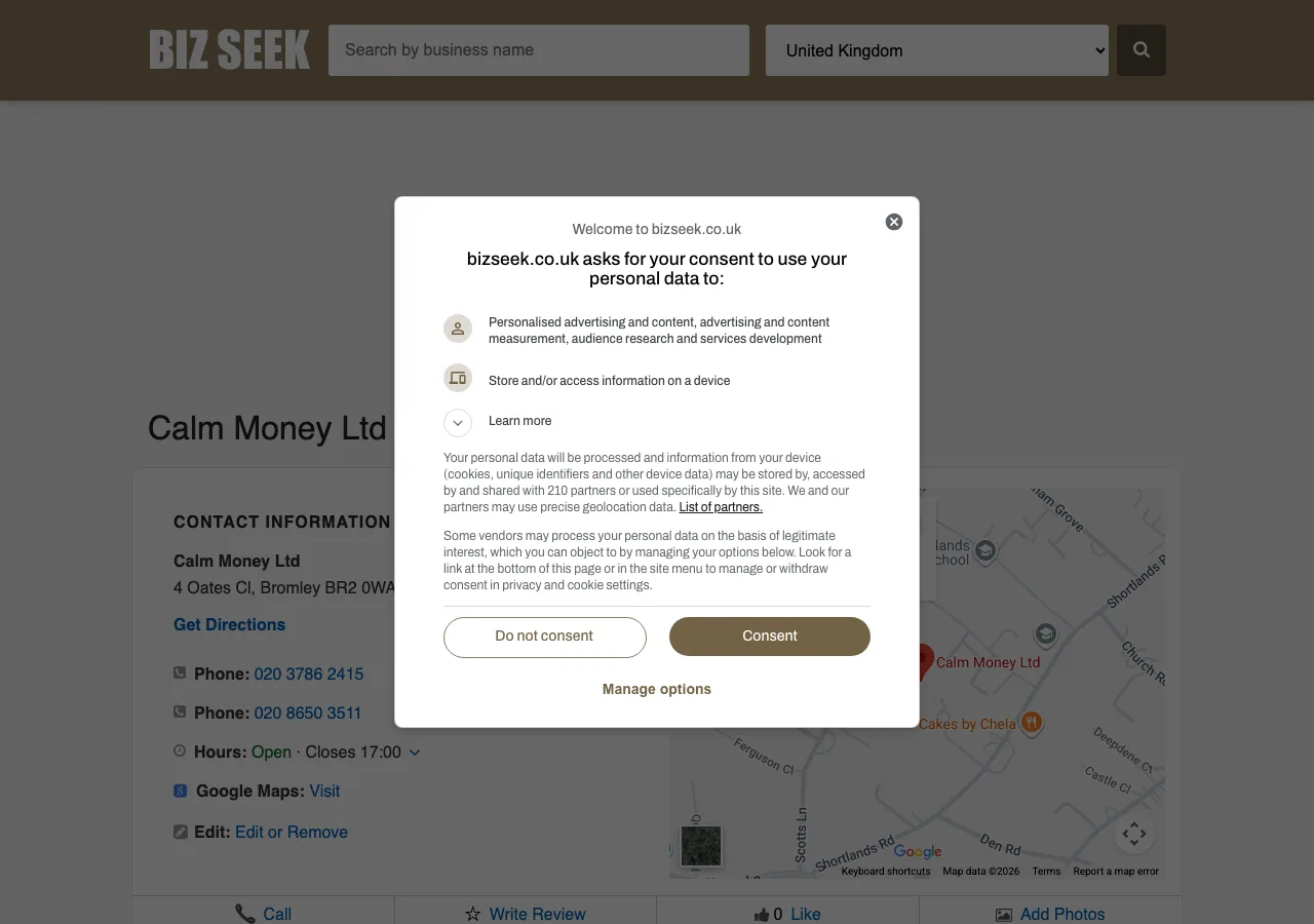 Calm Money Ltd website preview