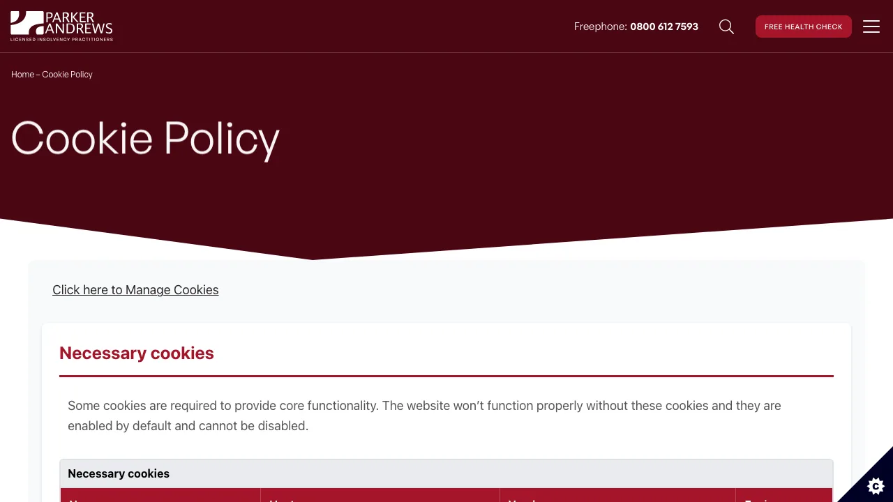 Parker Andrews Cambridge website preview