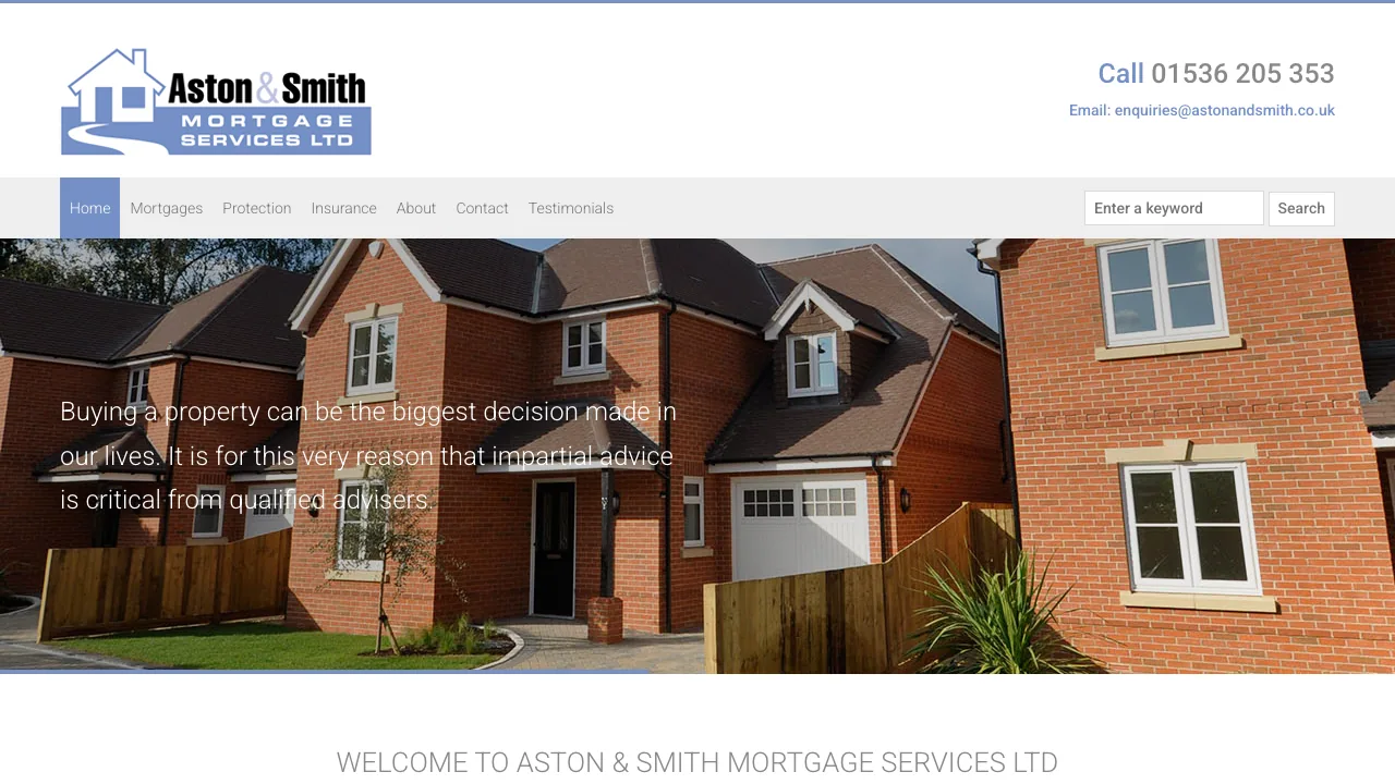 Aston & Smith Mortgage Services Ltd website preview