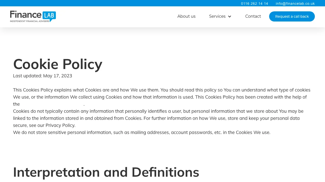 Finance Lab website preview