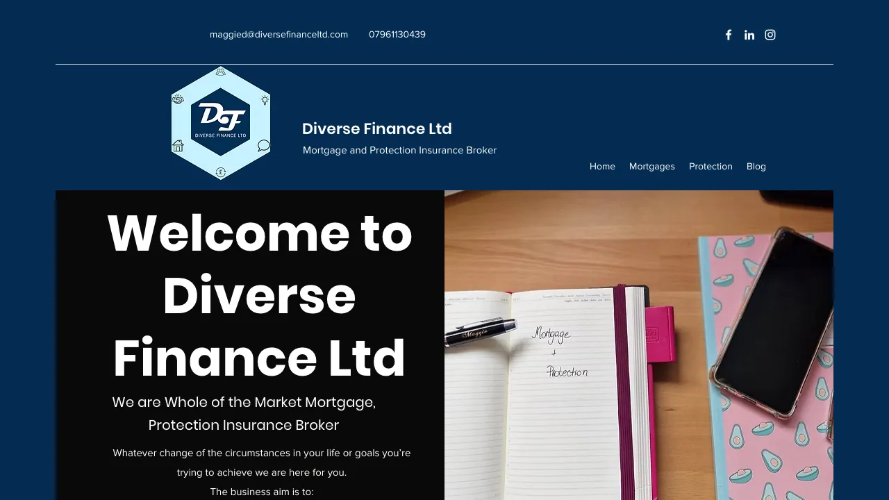 Diverse Finance Ltd website preview