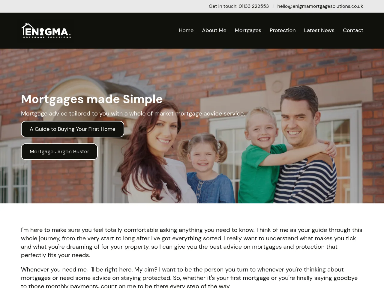 Enigma Mortgage Solutions website preview