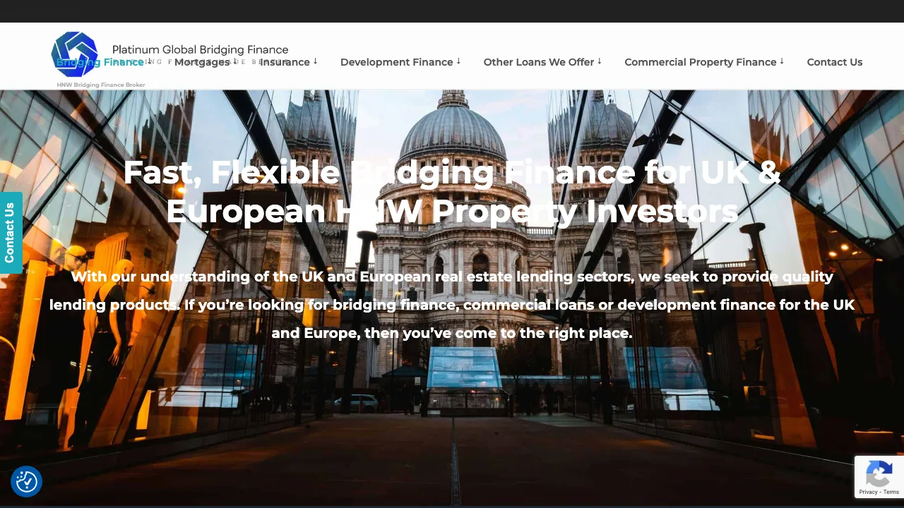 Platinum Global Bridging Finance website preview