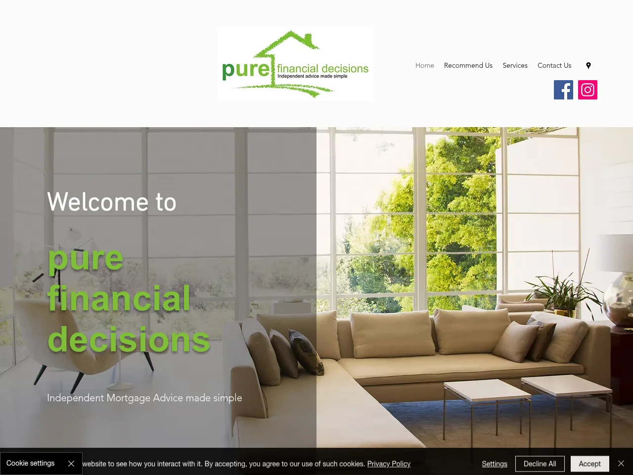 Pure Financial Decisions website preview