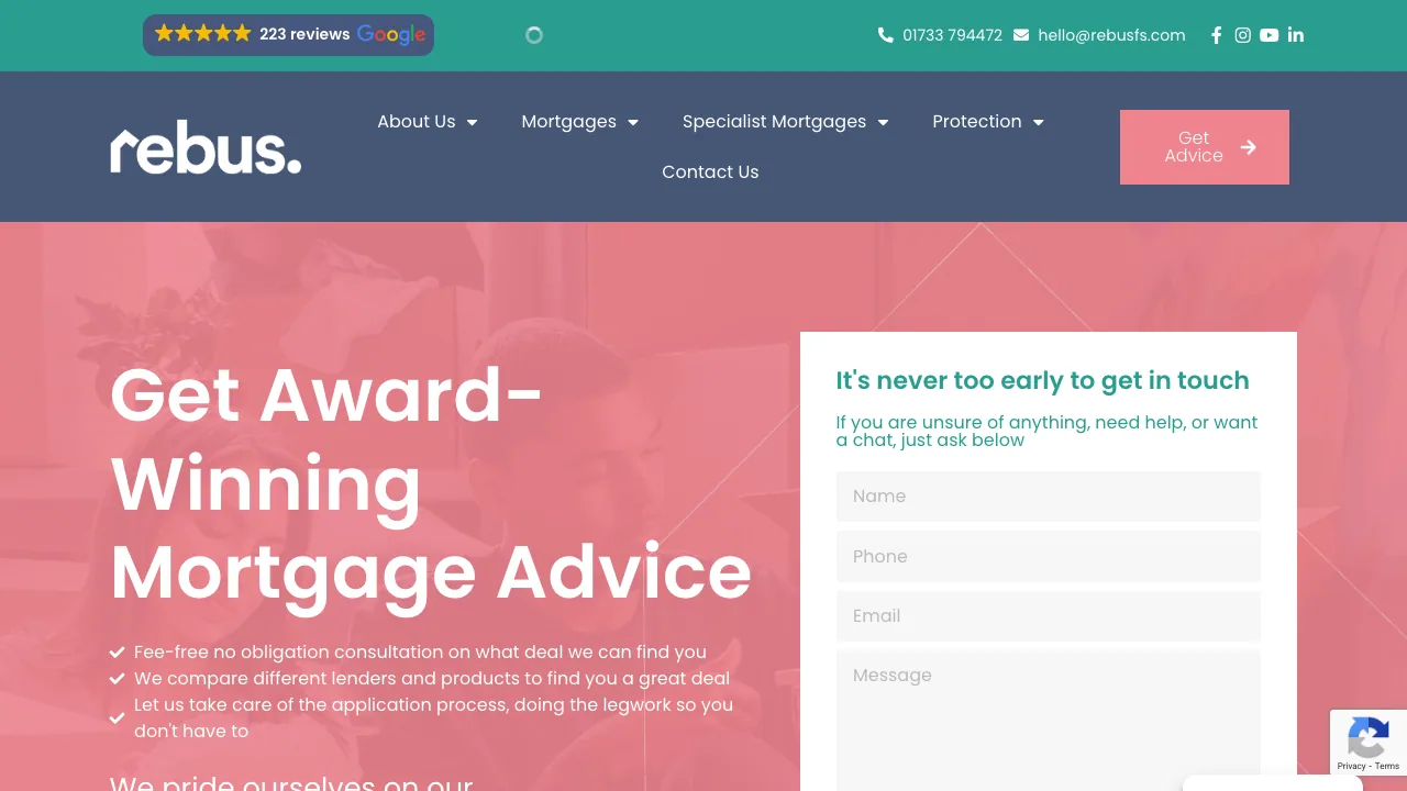 Rebus - Mortgage Advice Peterborough website preview