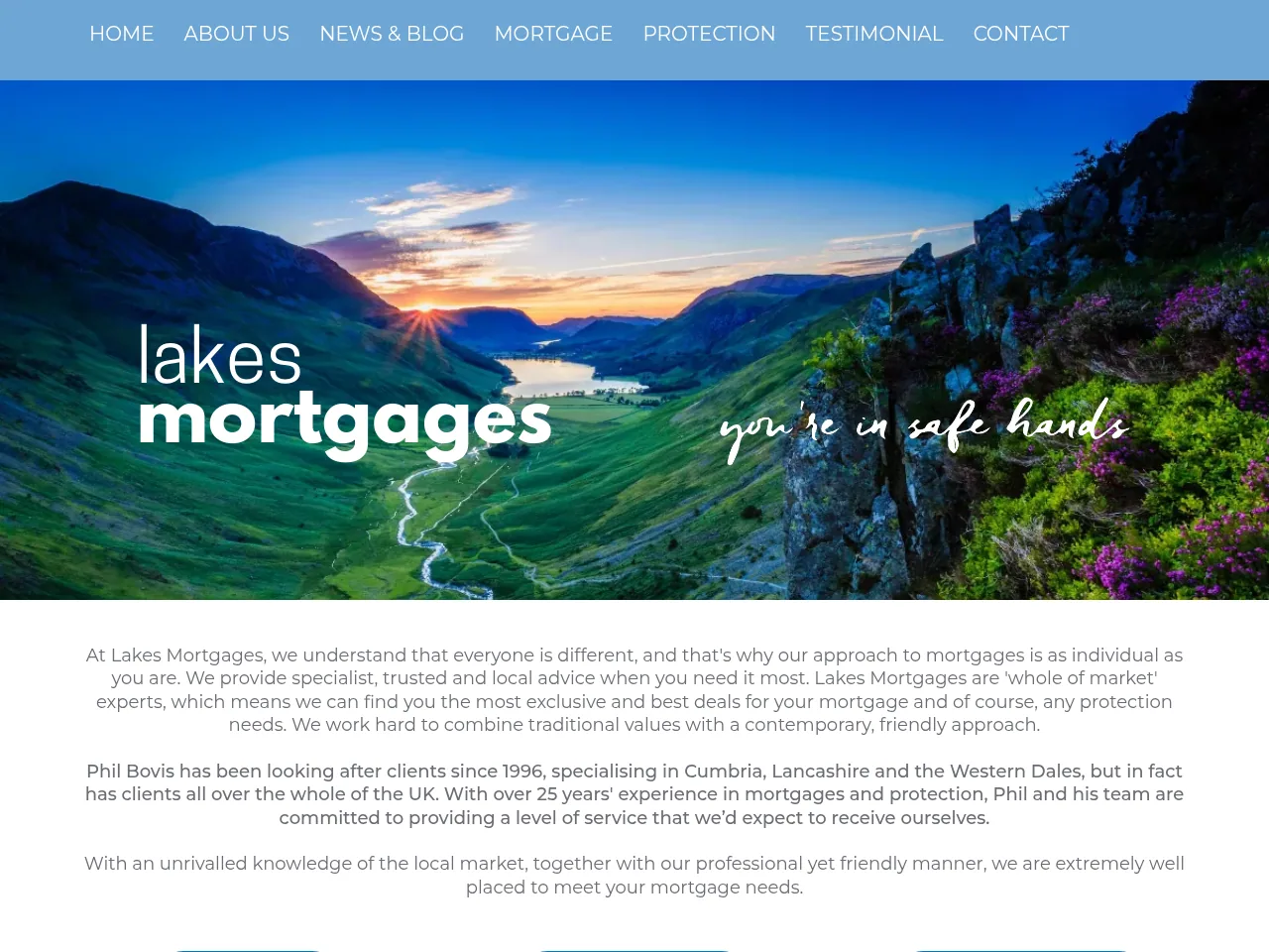 Lakes Mortgages website preview