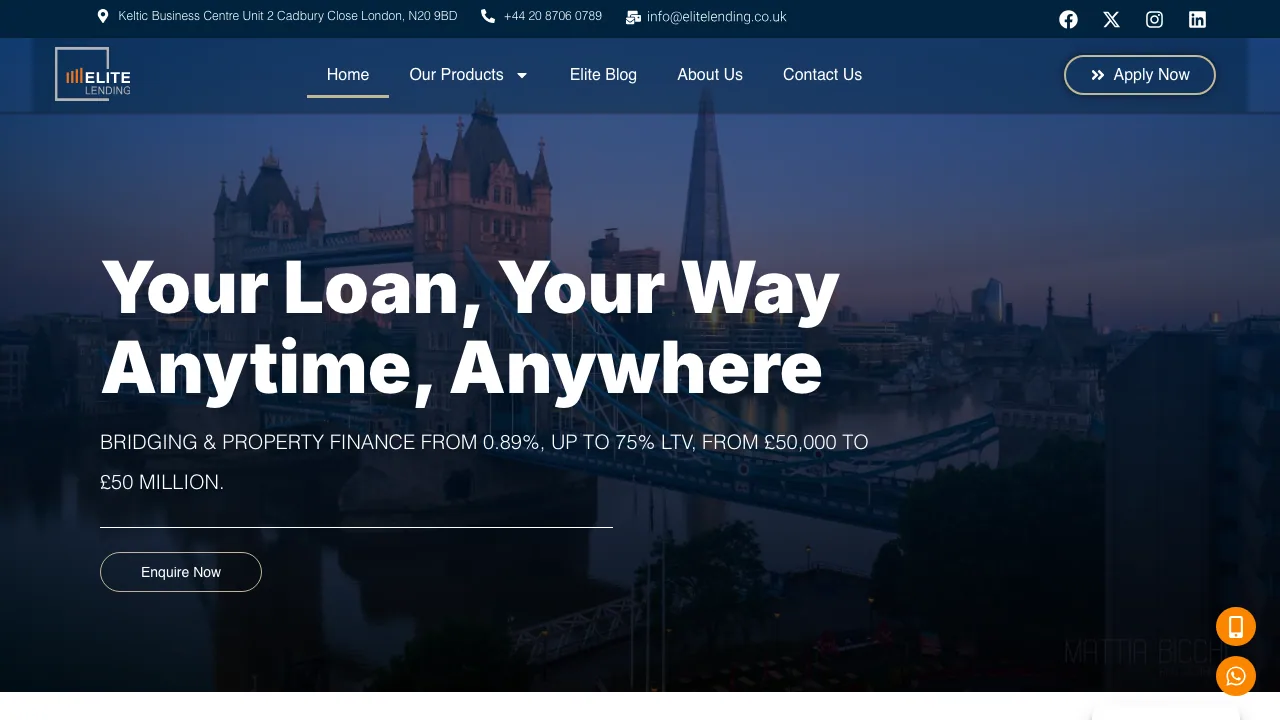 Elite Lending website preview