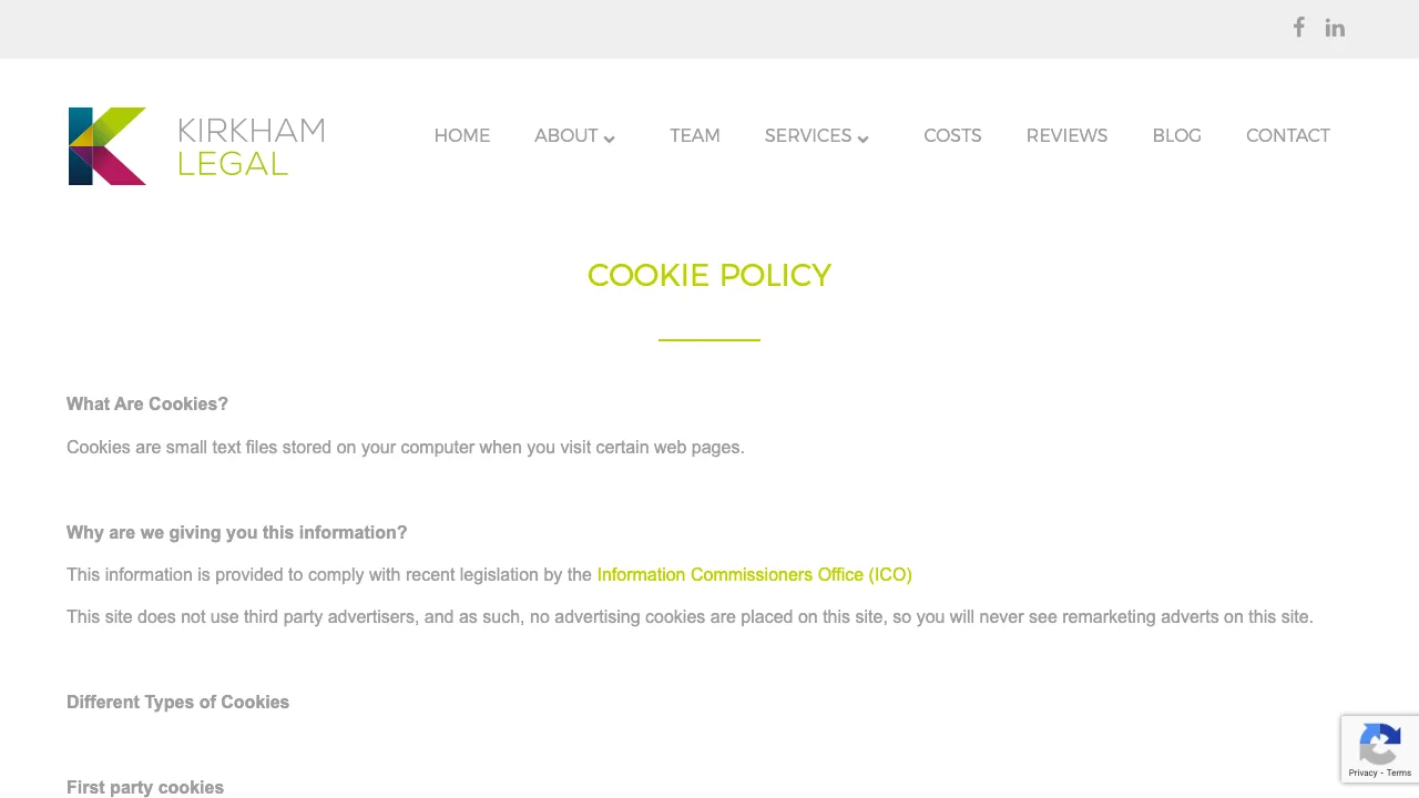 Kirkham Legal website preview
