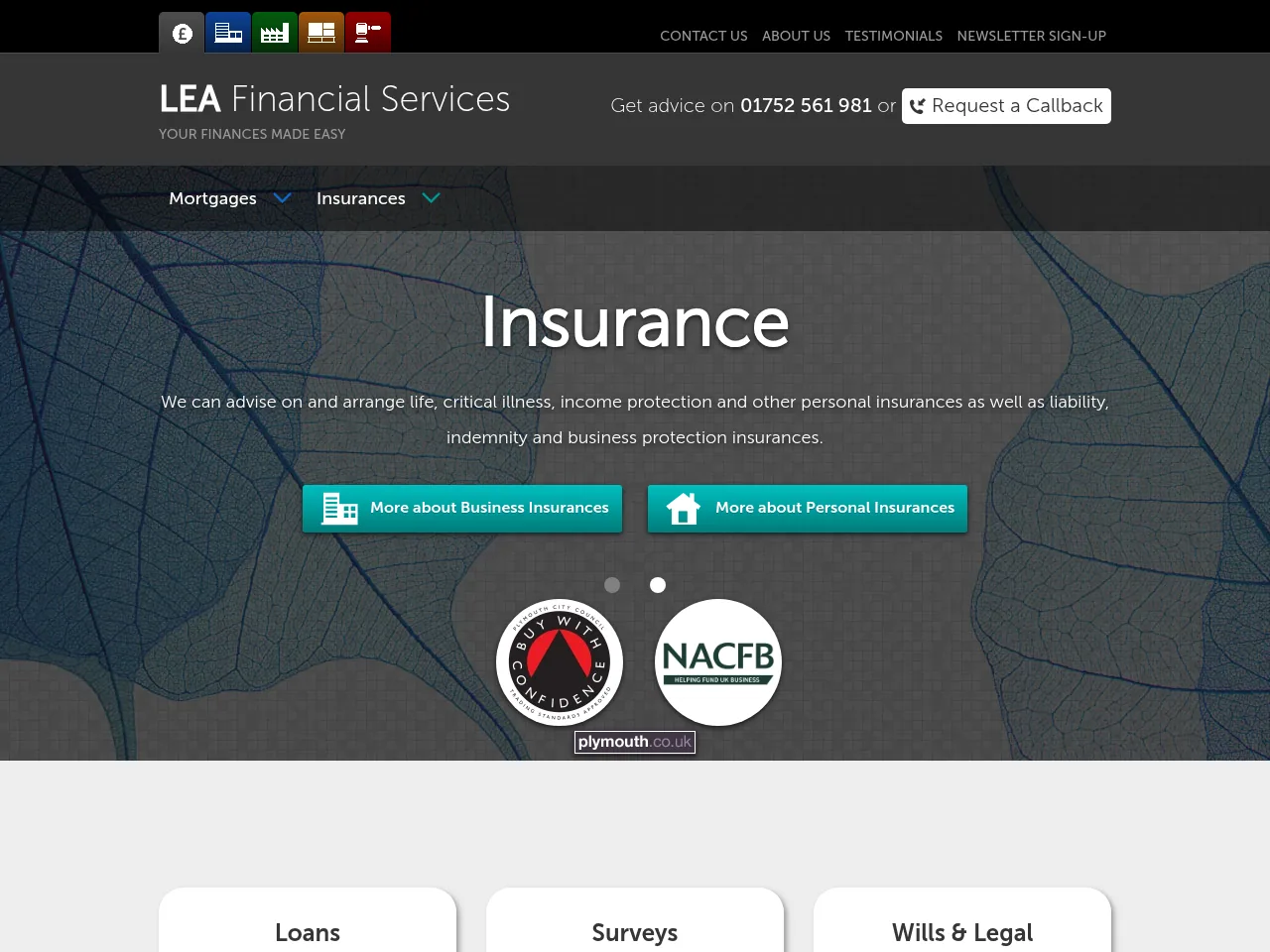 LEA Financial Services website preview