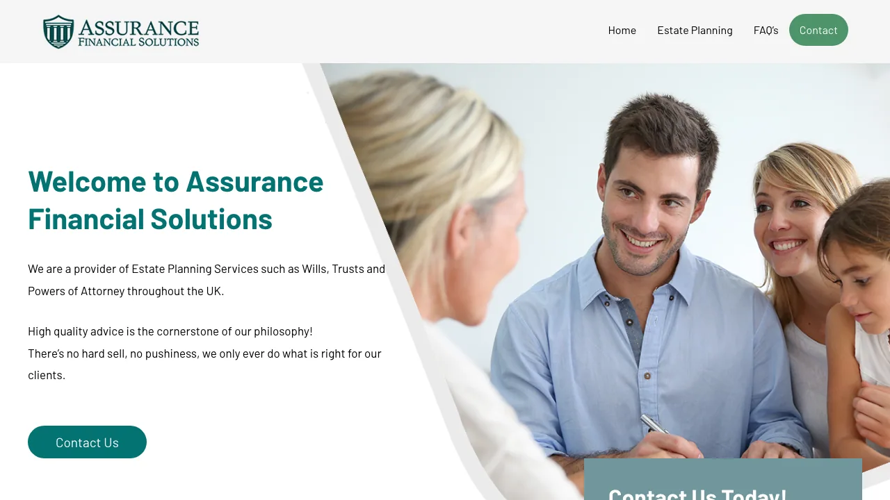 Assurance Financial Solutions website preview