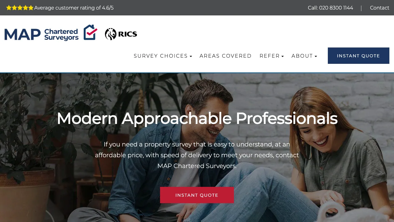 M A P Surveyors website preview