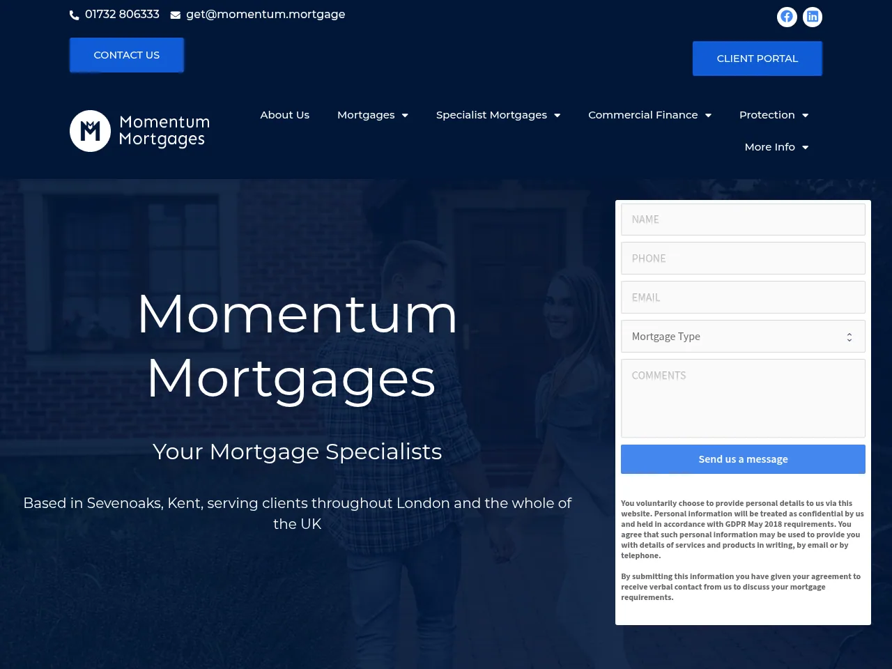 Momentum Mortgages website preview