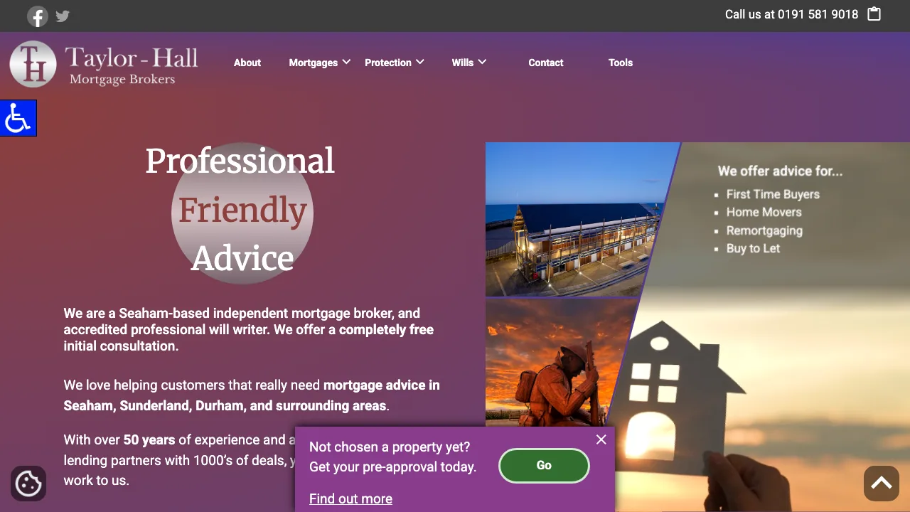 Taylor Hall Financial Services website preview