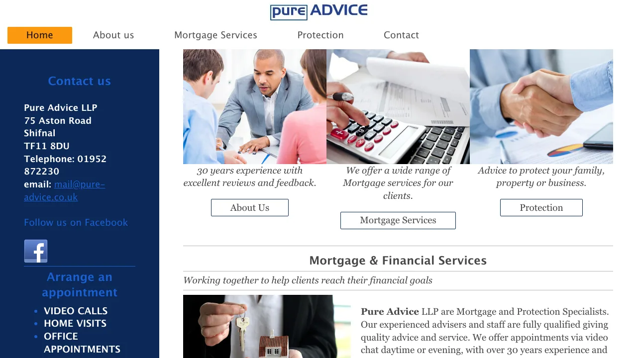 Pure Advice LLP website preview