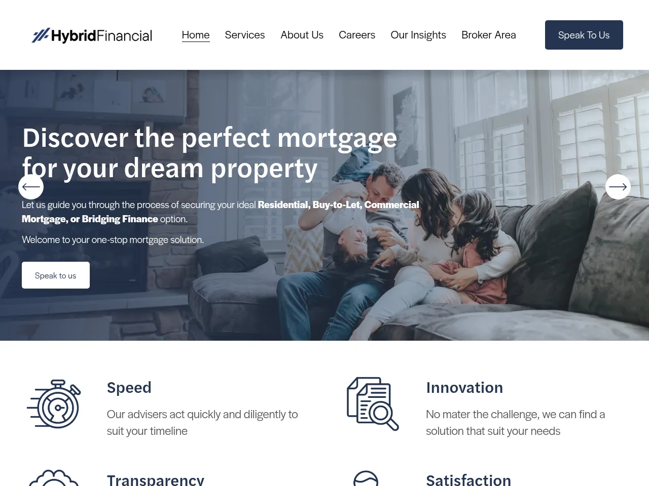 Hybrid Financial website preview