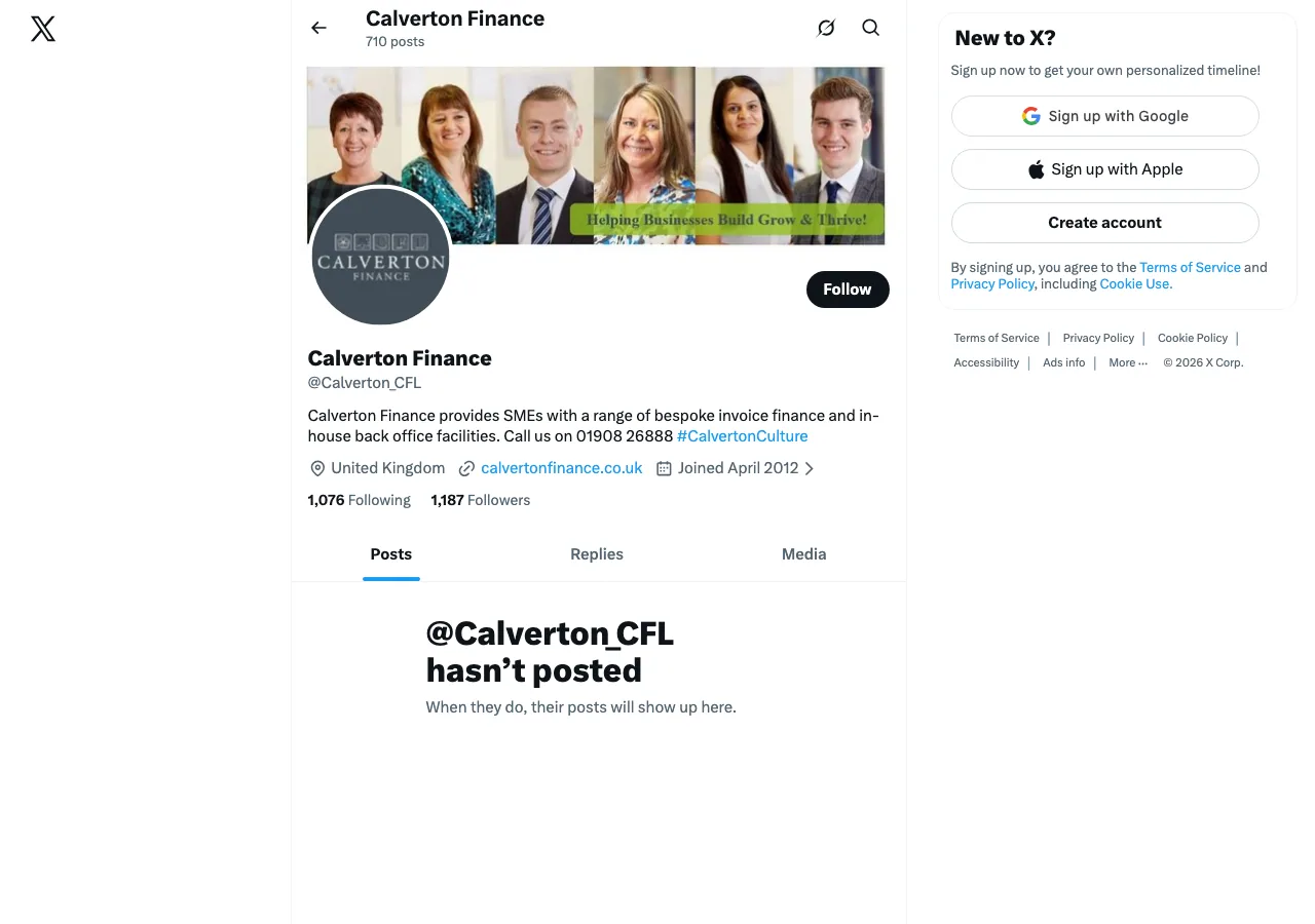 Calverton Finance website preview