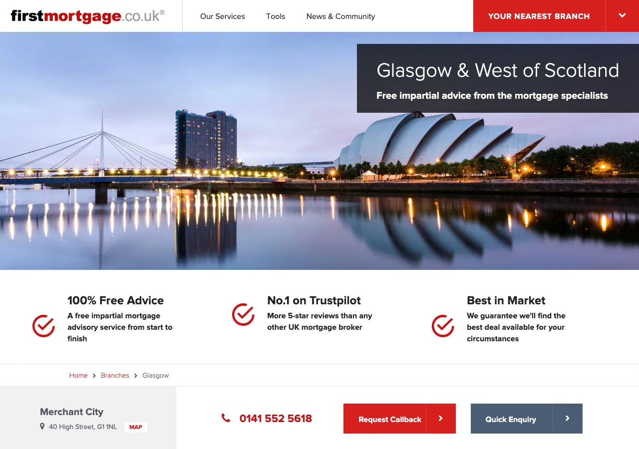 Glasgow Mortgage Advice Centre website preview