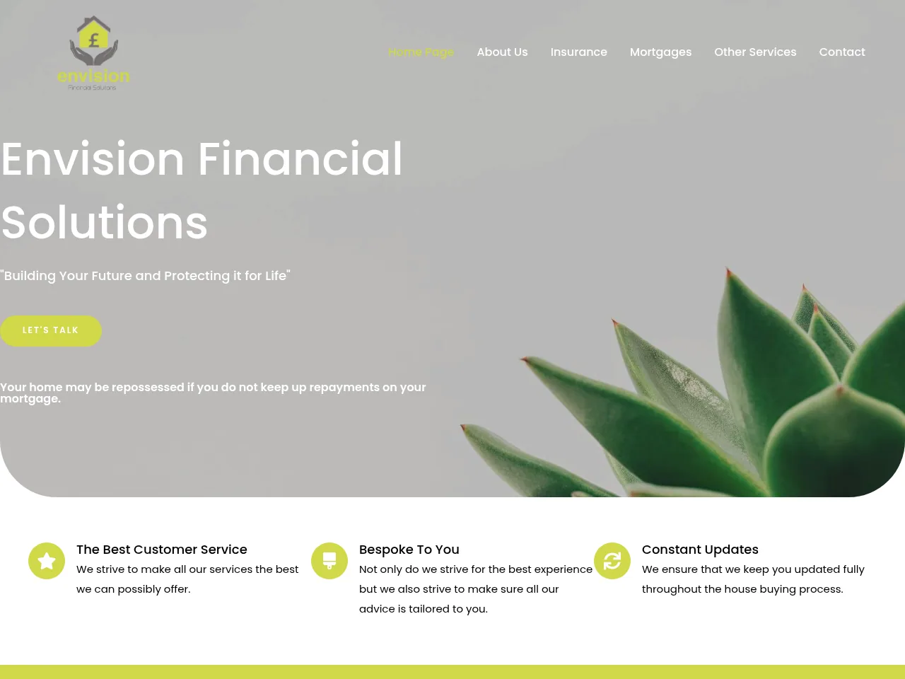 Envision Financial Solutions website preview