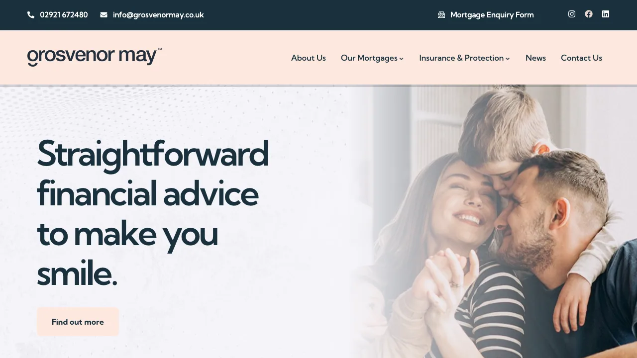 Grosvenor May Financial Services website preview