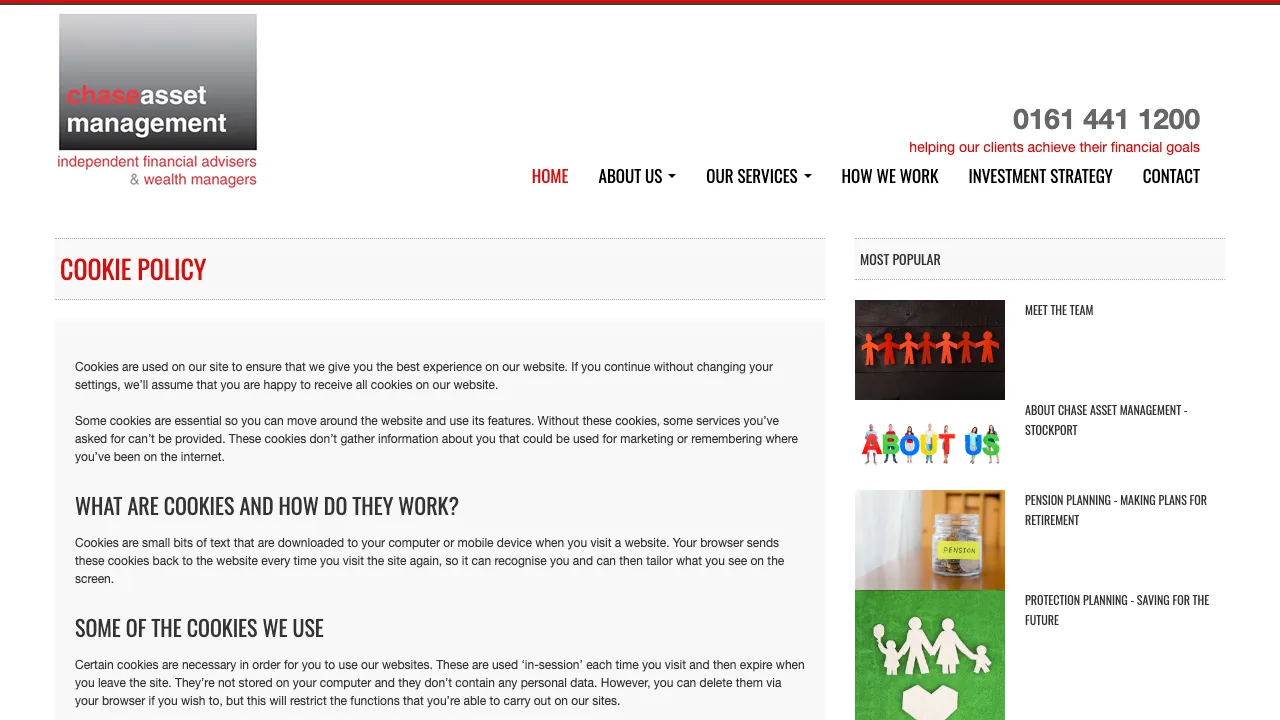 Chase Asset Management website preview