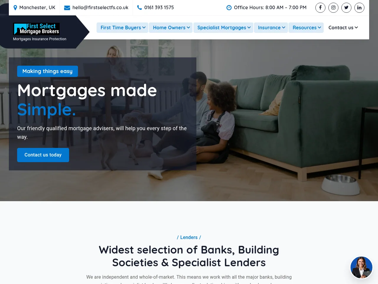 First Select Mortgage Brokers website preview