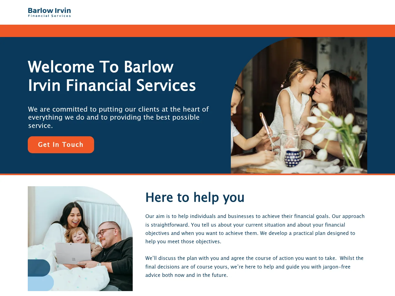 Barlow Irvin Financial Services website preview