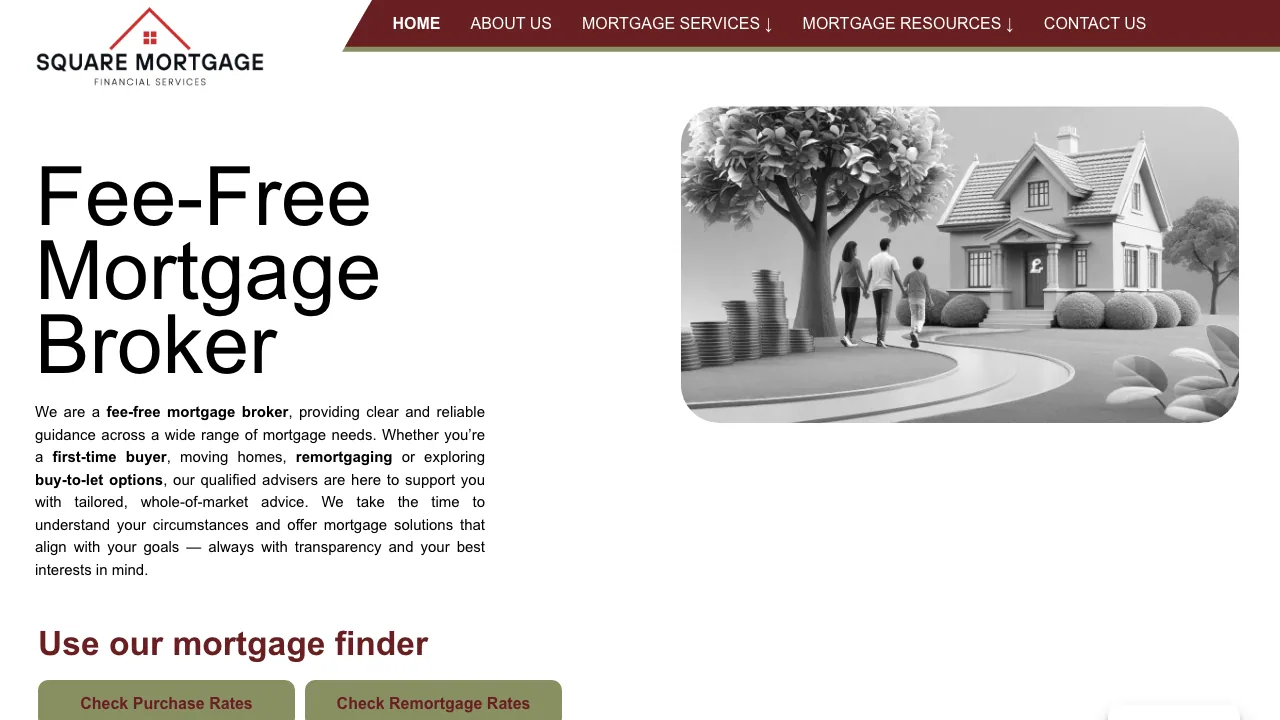 Square Mortgage Financial Services website preview