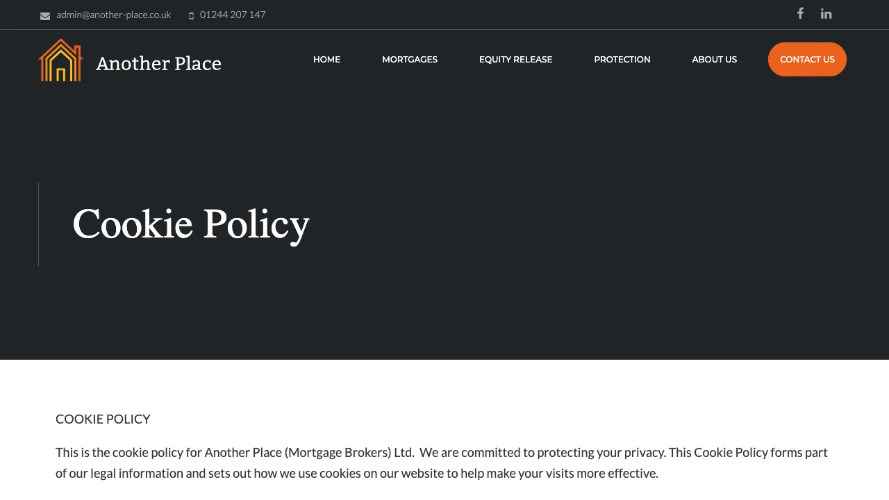 Another Place (Mortgage Brokers) Ltd website preview