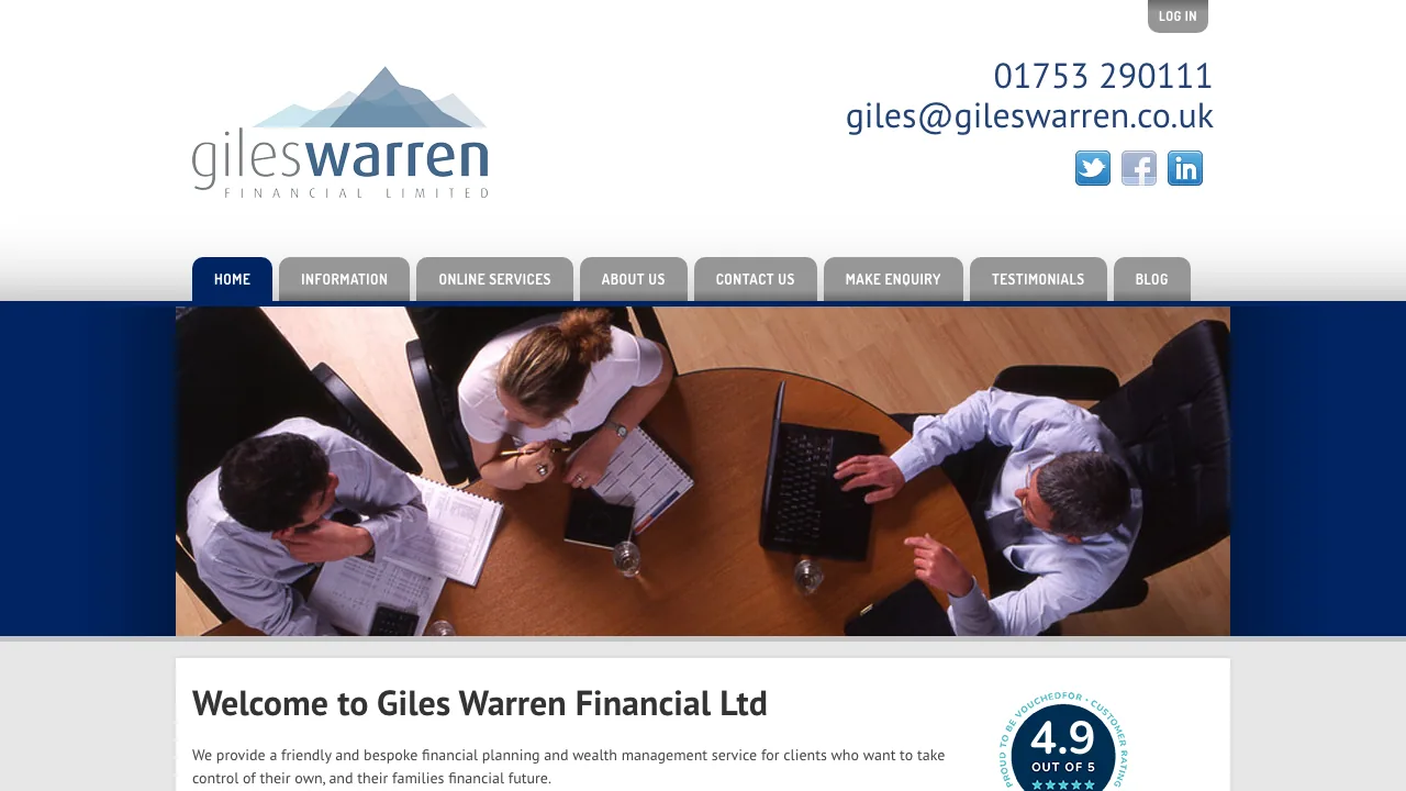 Giles Warren Financial Ltd website preview