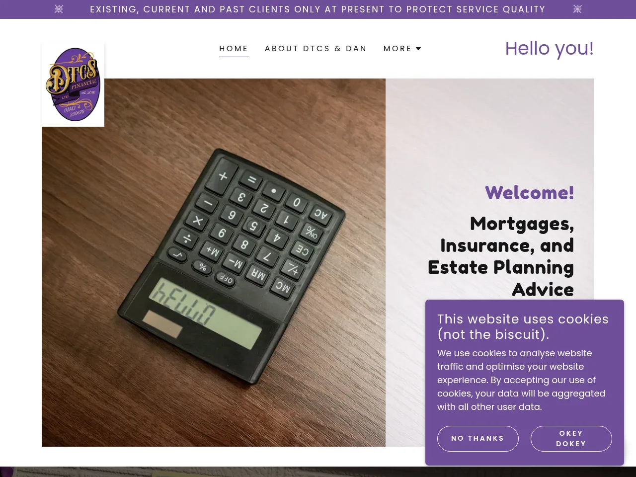 DTCS Financial website preview