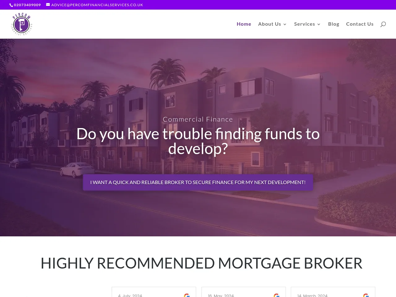 Percom Financial Services website preview