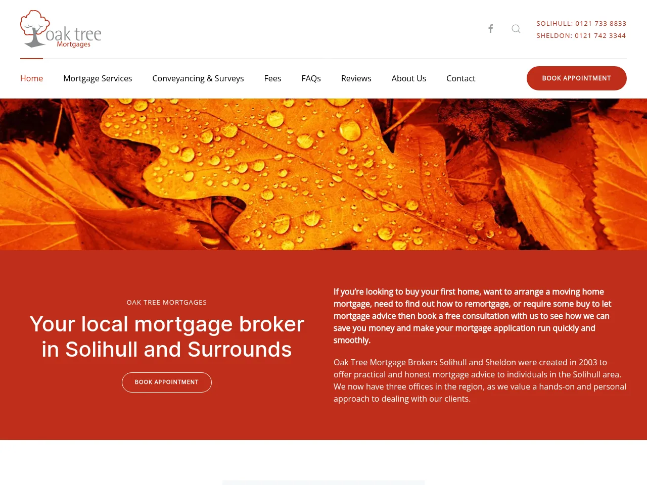 Oak Tree Mortgages website preview
